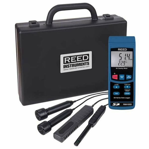 Reed Instruments REED Data Logging Indoor Air Quality Meter with Power Adapter and SD Card R9910SD-KIT